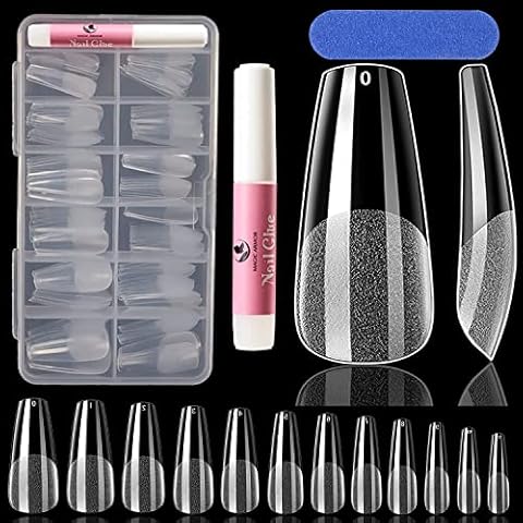 MAGIC ARMOR 120pcs Half Matte Coffin Nail Tips Cover