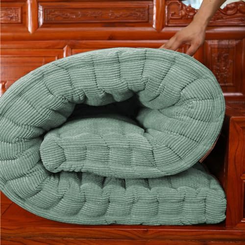 Cojín de banco de algodón grueso de 8 cm para asiento de 2/3 plazas, terciopelo suave, para uso doméstico y exterior, 50 x 50 cm, color azul