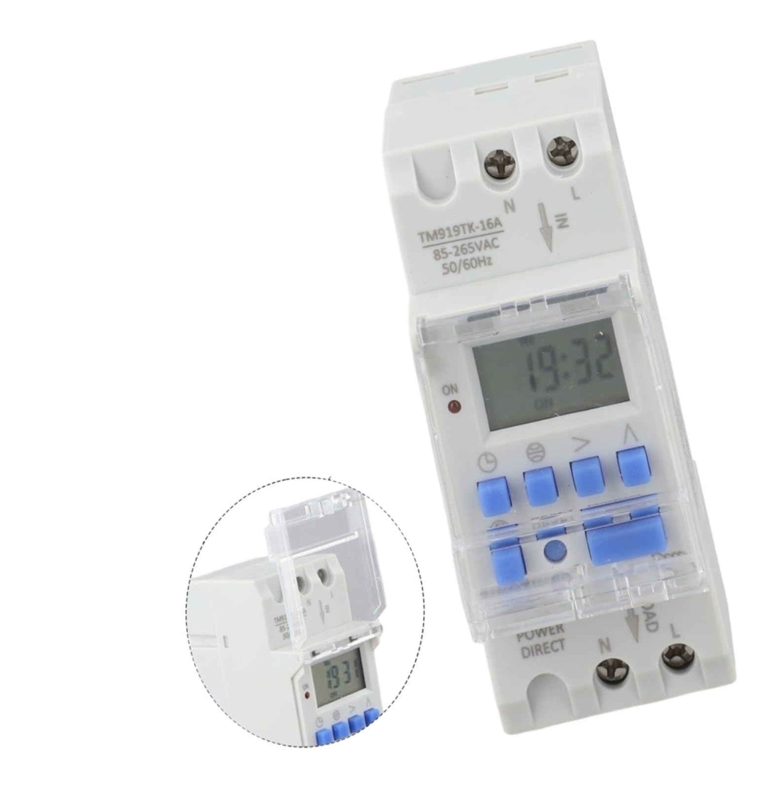 TM919TK Interruptor de temporizador astronómico 16A 3200W Temporizador electrónico digital con longitud de latitud configuración Calendario perpetuo for control automático de salida y puesta de sol