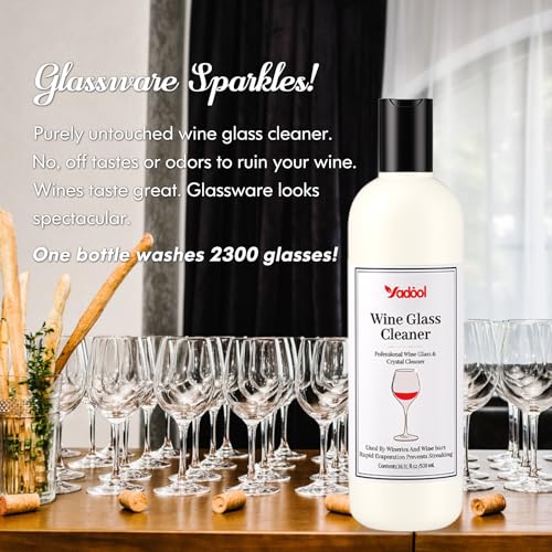 Image of Wine Glass Cleaner and Crystal Cleaning Liquid, Effectively Removers Odors, Grease, Lipstick, Dirt, Residuum, and Fingerprints on Wine Glasses, Leaving Them Crystal Clear and Sparkling - 16.91 Oz