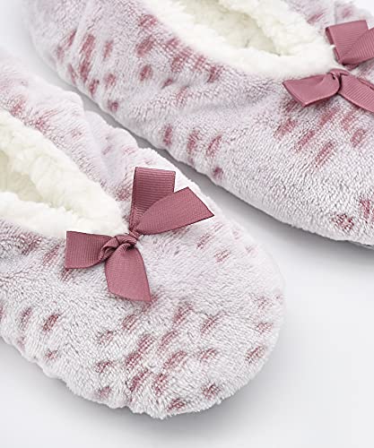 Image of Keyela Women Cozy Warm Slipper Socks, Non Slip Gripper Indoor House Socks | Soft warm cozy fabric, gripper anti-slip bottom for bedroom, lounge and all indoor daily use