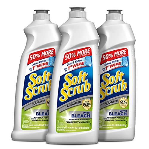 Soft Scrub Antibacterial Cleaner with Bleach Surface Cleanser, 36 Fl Oz, Pack of 3