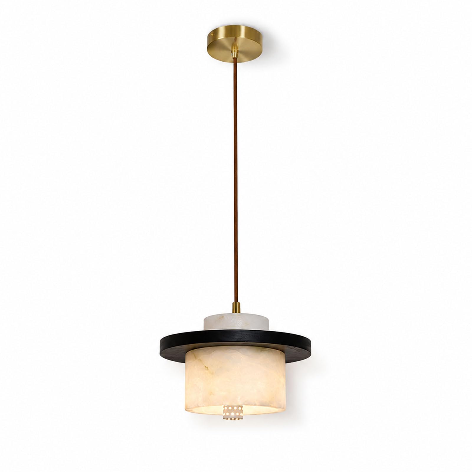 IOEDHW Natural Alabaster Pendant Light Marble Hanging Lamp Adjustable Height