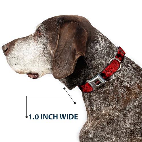 Collier Buckle-Down réglable de 27 à 43 cm pour chien de taille moyenne rouge