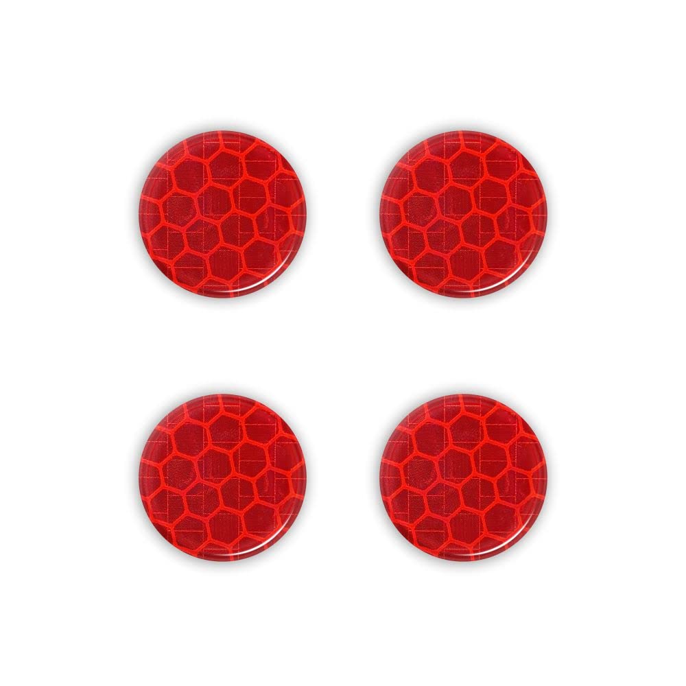 3D Diamond Refractive Stickers Circles, Red, Set of 4