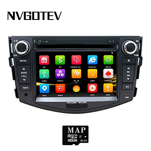 NVGOTEV Car Radio DVD Player Navigation Fits for Toyota RAV4 2006-2012 Auto Audio