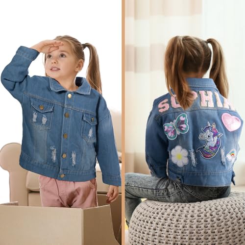 Custom Name Jackets For Kids Long Sleeve Toddler Jackets For Girls Personalized Jean Denim Jacket For Boys 1-8 Years Girl Boy Outerwear Clothes Birthday Christmas Gifts2