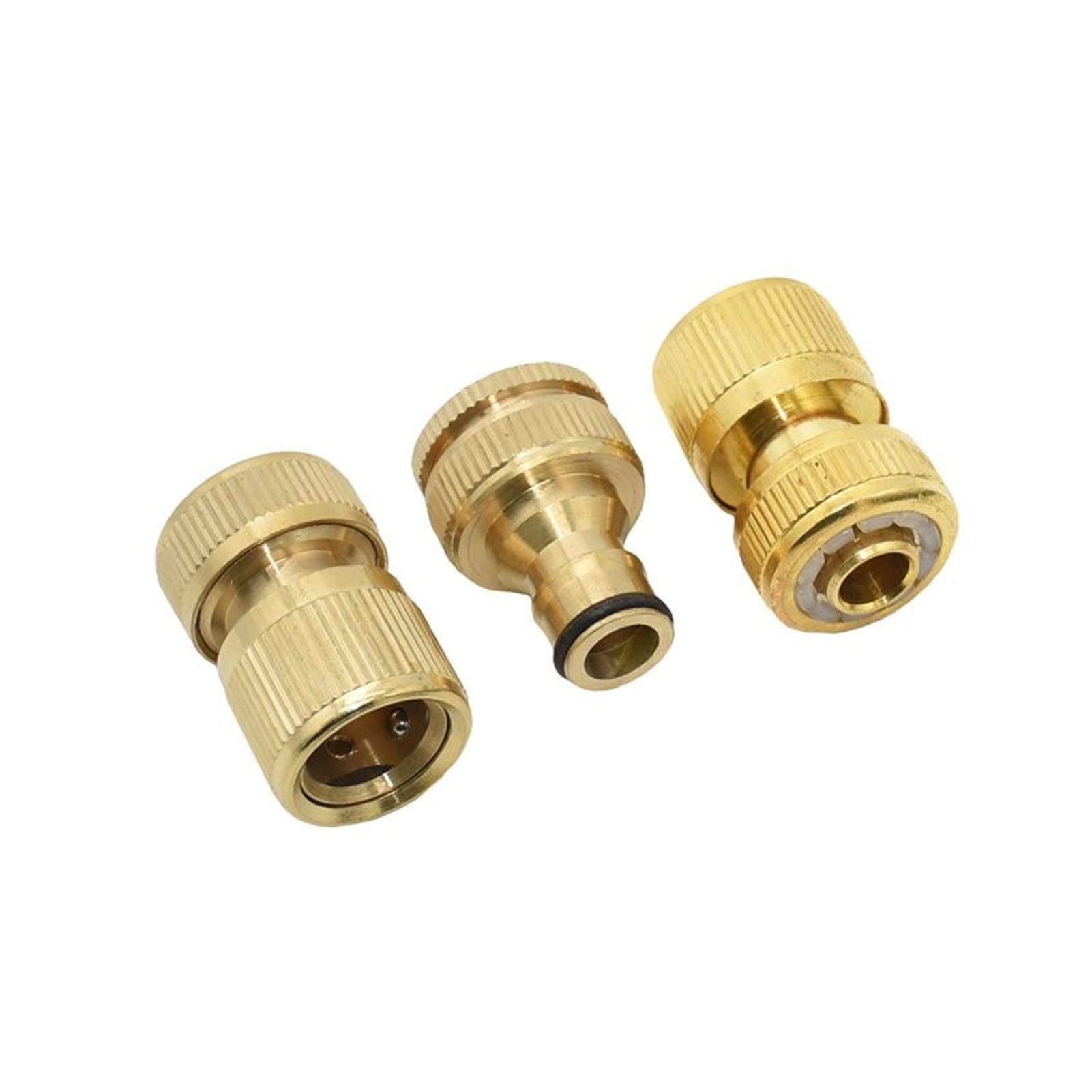 Drip irrigation fittings Spray Water Connection Brass 1/2 Inch Quick Connector Water Car Wash Kit Garden Irrigation Kit Copper Connector Hose Water Stop Connector 1 Set