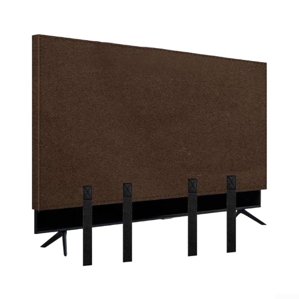 Cubierta de fieltro marrón para pantalla de TV con correas inferiores para televisores de plasma LED de 55, 65, 75 pulgadas, a prueba de polvo, resistente a los arañazos (75 pulgadas)