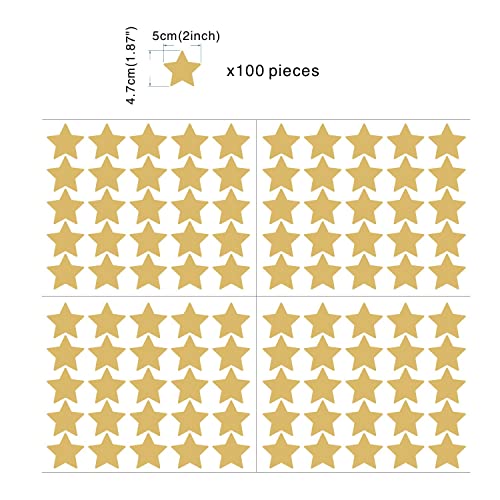 100 Piezas Vinilo Decorativo Estrella Mate Dorado miniatura 6