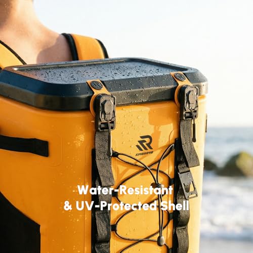 Image of Premium Zipperless Magnetic Kayak Cooler Backpack | 48 Hours Insulated Leakproof Soft Cooler with One-Hand Lid, TPU Cooler for Camping Boating Beach Water Sports