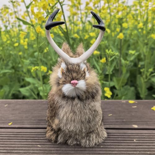 FlyEgg Realistic Jackalope Rabbit Taxidermy Replica Figurine for Decoration