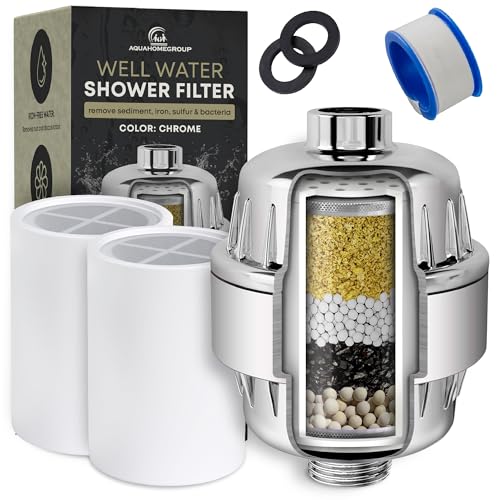 AquaHomeGroup Well Water Shower Head Filter