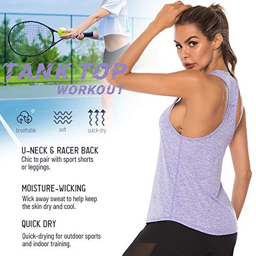 Colete feminino, Romacci Tops de treino para mulheres Racer costas sólidas sem mangas Yoga Fitness R