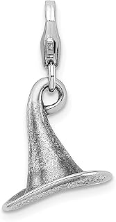Colar de prata esterlina 925 com pingente de chapéu de bruxa em 3 D com fecho lagosta para ocasiões especiais, férias, Dia das Bruxas, joias finas para mulheres, presentes para ela, não aplicável