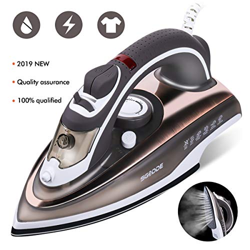 SGODDE Plancha Ropa, Plancha de Vapor 1800-2200W 5 Puestos de Planchado Limpieza Automática Materiales Aplicables: Fibra Química, Seda, Lana, Algodón y Cáñamo