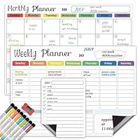 Evapure Fridge Family Planner, Magnetic Daily, Weekly & Monthly Planner, Thickened No Slip Magnet, Durable & Tear Resistant Design, Track Your Month with Ease, Fits on Most Refrigerators