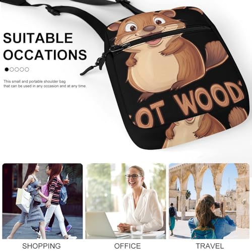Beaver Got Wood Women's Cute Small Mini Crossbody Bag Top Zip Sling Square Shoulder Bags4