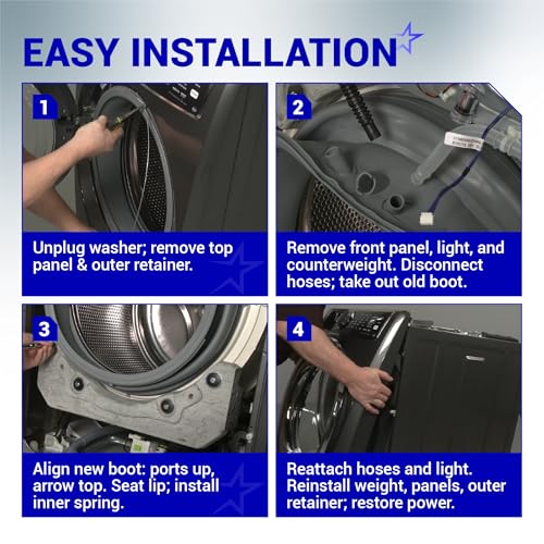 Image of BlueStars 5304505004 AP6973284 PD00055316 Washer Door Boot Seal For Electrolux EFLS627UIW2 EFLS617STT0 EFLS527UIW0 EFLS517SIW0 EFLS627UIW0 EFLS627UTT1 EFLS627UIW1 EFLS517STT0 EFLS527UIW1