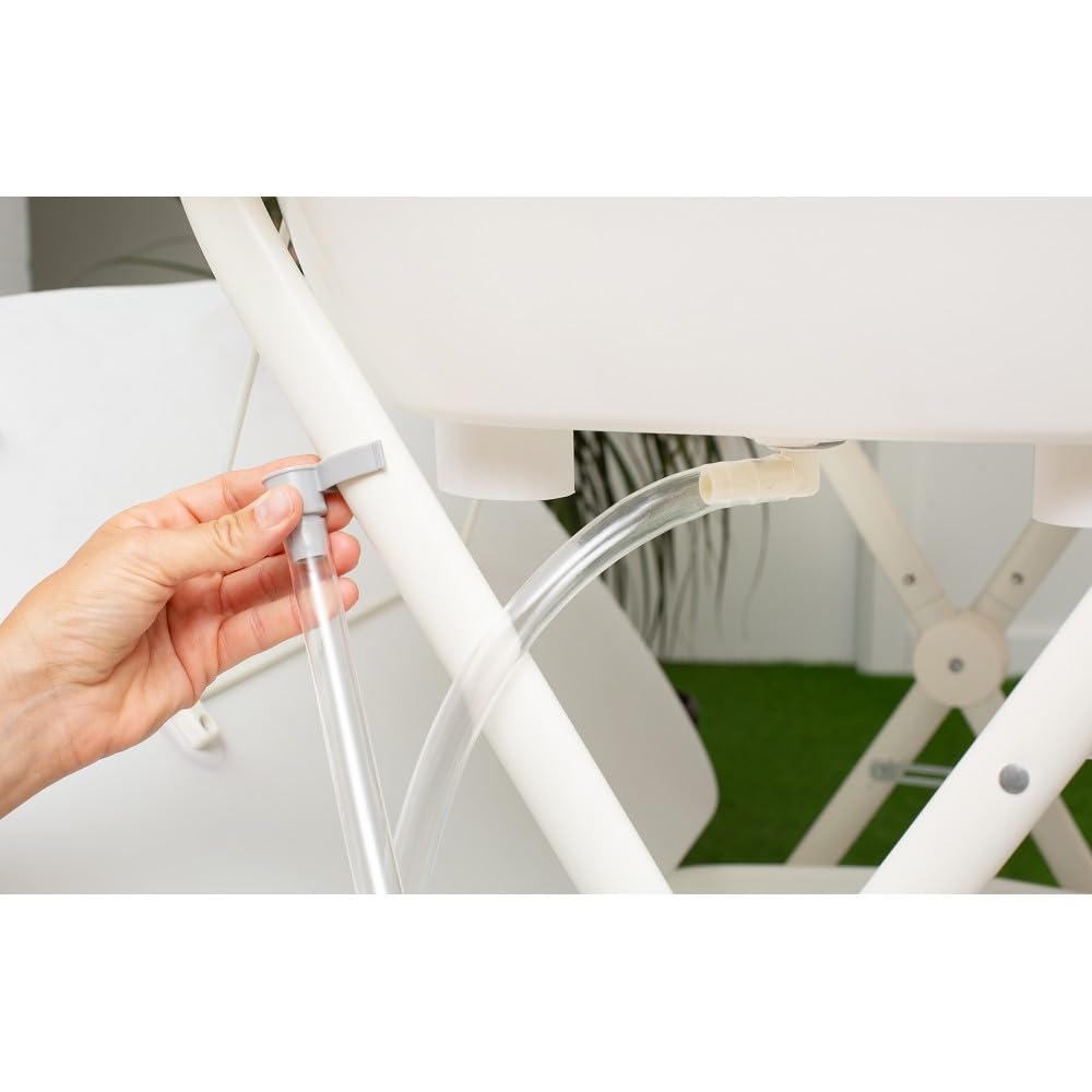 Interbaby Bañera Bebé Cambiador Plegable Patas, Ruedas, Hamaca (Dino) | Bañera con cambiador 2 en 1, hamaca anatómica extraíble, patas antideslizantes, altura ergonómica, portátil
