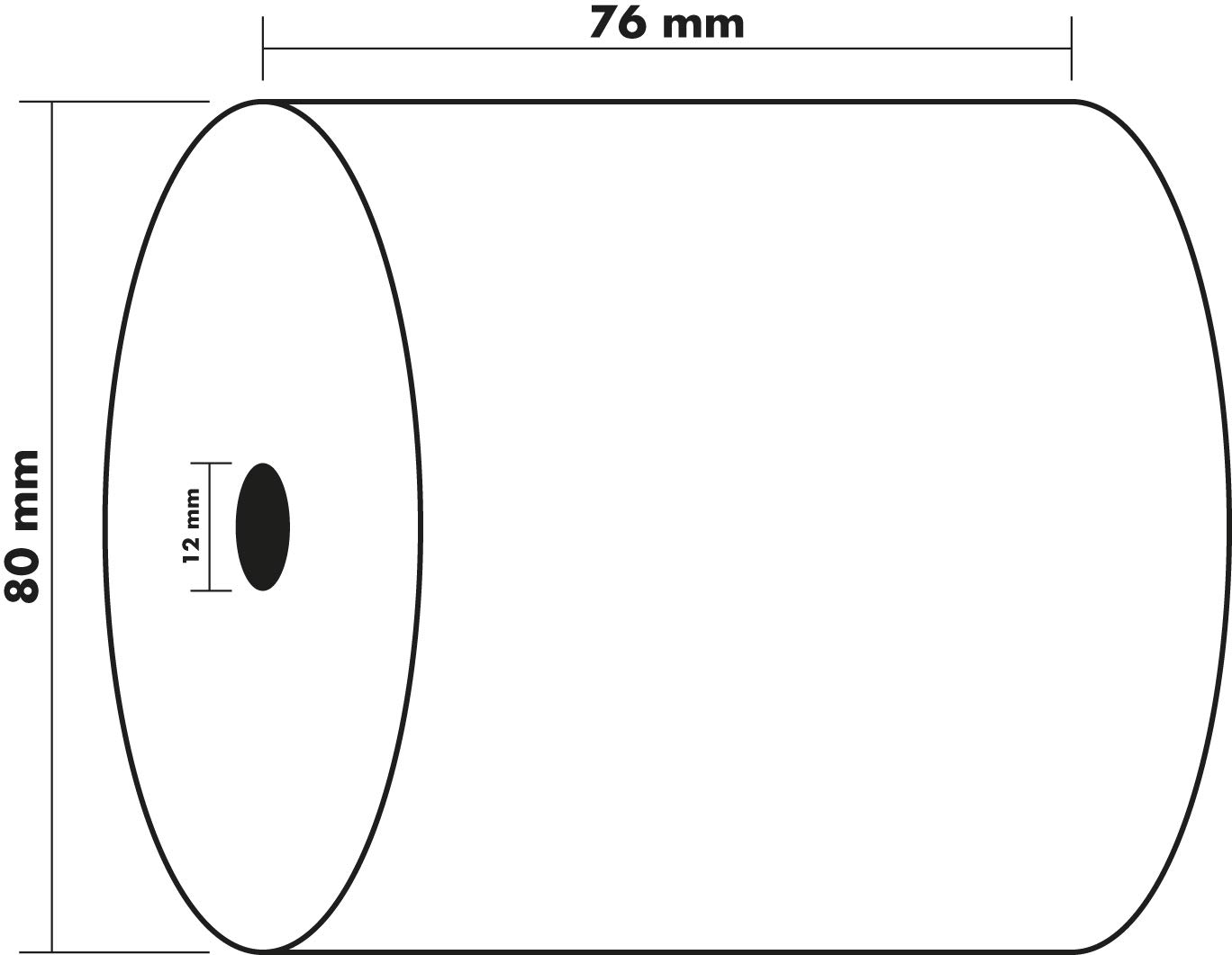 Exacompta Bobinas para Cajas, 1 Capa Blanca 60 g / m2 , 76 x 80 x 12 mm, 55 m