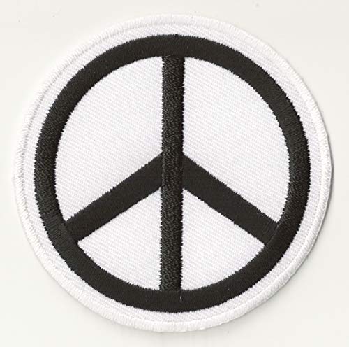 NagaPatches Patche écusson thermocollant Peace and Love Patch brodé Blanc Paix Symbole