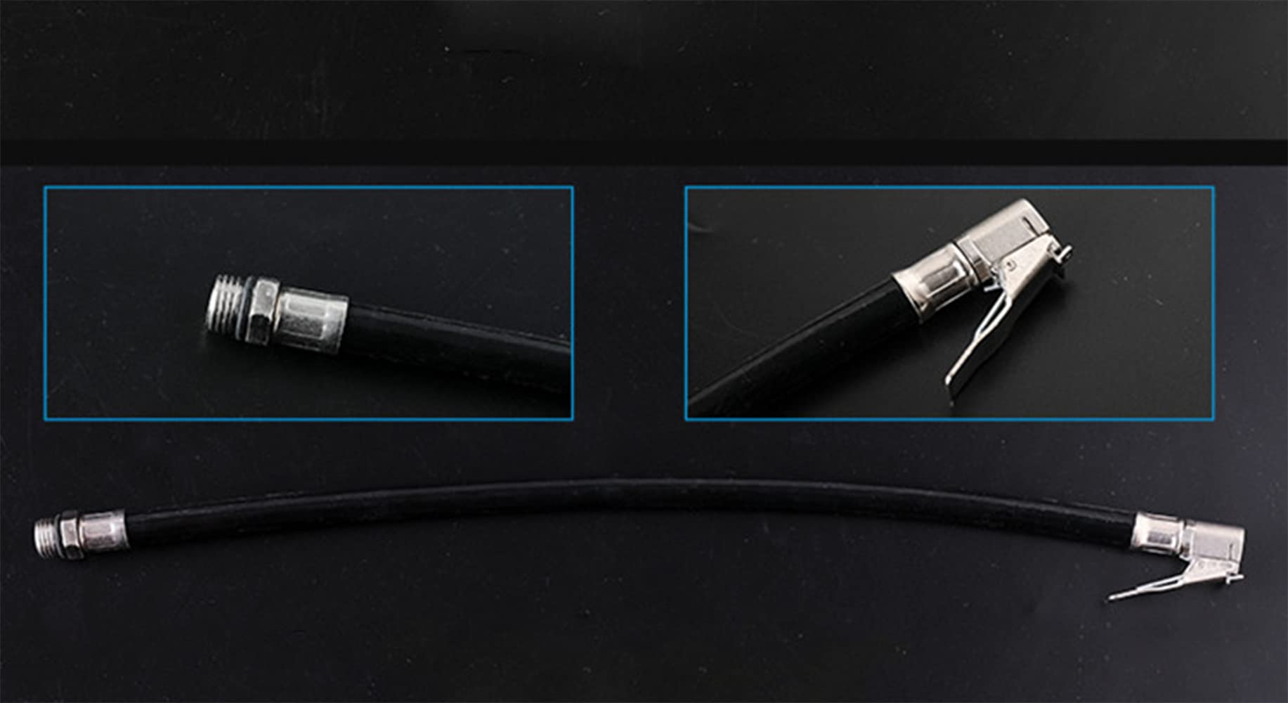 Tubo flessibile per gonfiaggio pneumatici per moto e auto (37,5 cm, colore immagine)