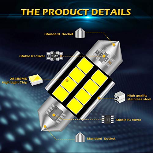 image for KATUR DE3175 DE3021 Festoon C5W Led Bulbs 31mm White Light Super Brigh