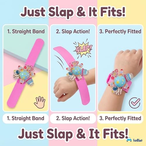 Image of FunBlast Space Wrist Band for Kids - Kids Wrist Bands for Boys and Girls, Slap Band Cute Bracelet with LED Light Up, Return Gift for Kid