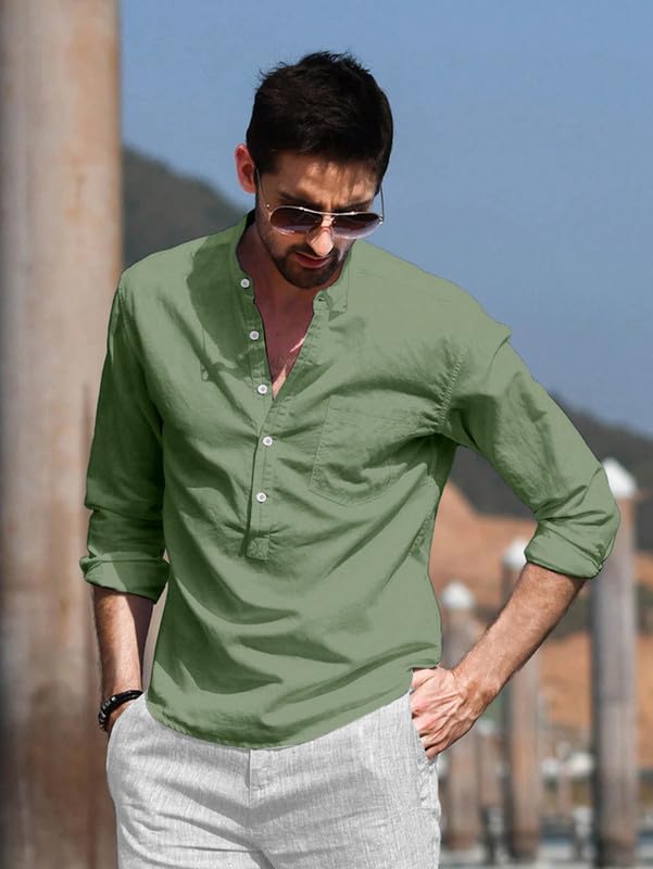 Be Active Men's Solid Regular (Rf0003 5-S_Green S)