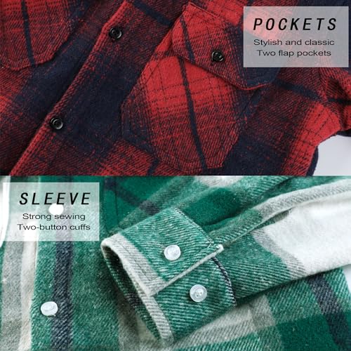 Boys Girls Casual Flannel Plaid Hoodies Fall Fashion Button Down Shirts Long Sleeve Cute Lightweight Jacket Coats4