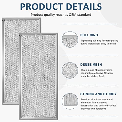 Image of 4 Pack Microwave Grease Filter Compatible with Whirlpool and GE Microwaves