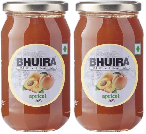 Image of Bhuira Apricot Jam - 470g | All Natural No Added Preservatives, Artificial Colors | Handmade Himachal Vegan Spread | Breakfast Dessert Jam | Healthy Snack | Guilt-Free | Sweet Tart (Pack of 2)
