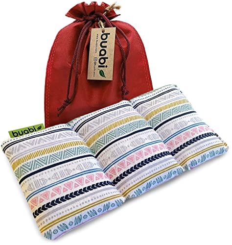 Coussin thermique pour micro-ondes 30x15cm. Non parfumé, rempli de graines de blé. Douleur lombaire cervicale Coussin Cou Dos Gut Crampes menstruelles cervicales (Rayures) Cover