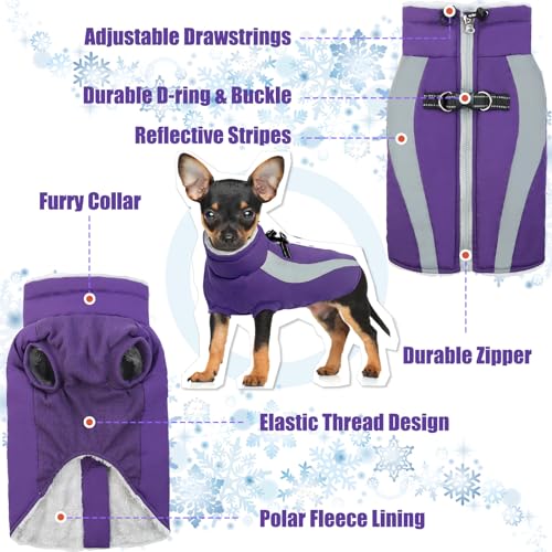 Dog Jackets for Medium Dogs, Reflective Dog Winter Coat, Dog Cold Weather Coats, Warm Dog Clothes, Waterproof Dog Puffer Jacket, Dog Coats Schnauzer Pug Jack Russel Boston Terrier, Purple M Dog Jackets for Medium Dogs, Reflective Dog Winter Coat, Dog Cold Weather Coats, Warm Dog Clothes, Waterproof Dog Puffer Jacket, Dog Coats Schnauzer Pug Jack Russel Boston Terrier, Purple M