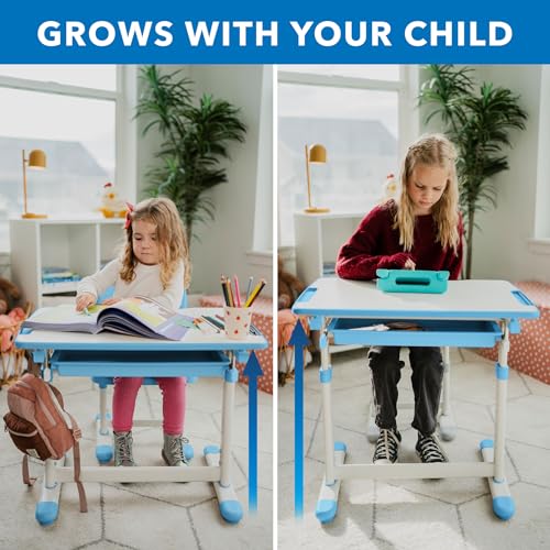 image for Mount-It! Kids Desk and Chair Set, Height Adjustable Sturdy, Girl Desk
