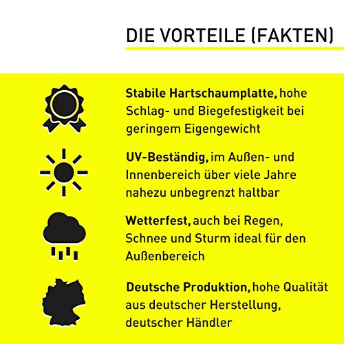 Vorsicht Hund Schild (30x20 cm Kunststoff) - Hundeschilder - Warnung vor dem Hund Schilder - Hundeschild Wetterfest - Hundewarnschilder - Achtung bissiger Hund (Neongelb) - Schäferhund