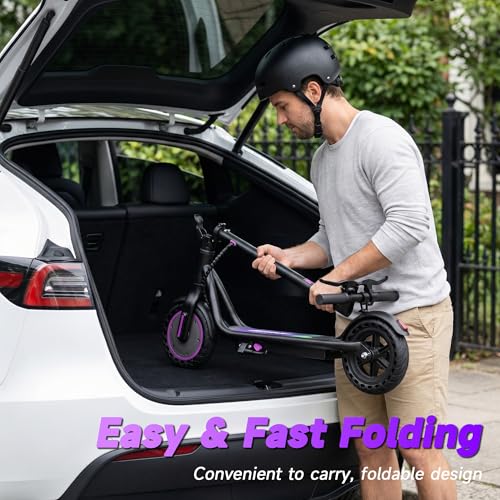 Image of WERHY Electric Scooter with 8.5 inch /10 inch Solid Tire, 350W /500W Powerful Motor & 19 /22 MPH Top Speed, 16 /25 Miles Long Range, Folding E Scooter with Dual Braking for Teens and Adults
