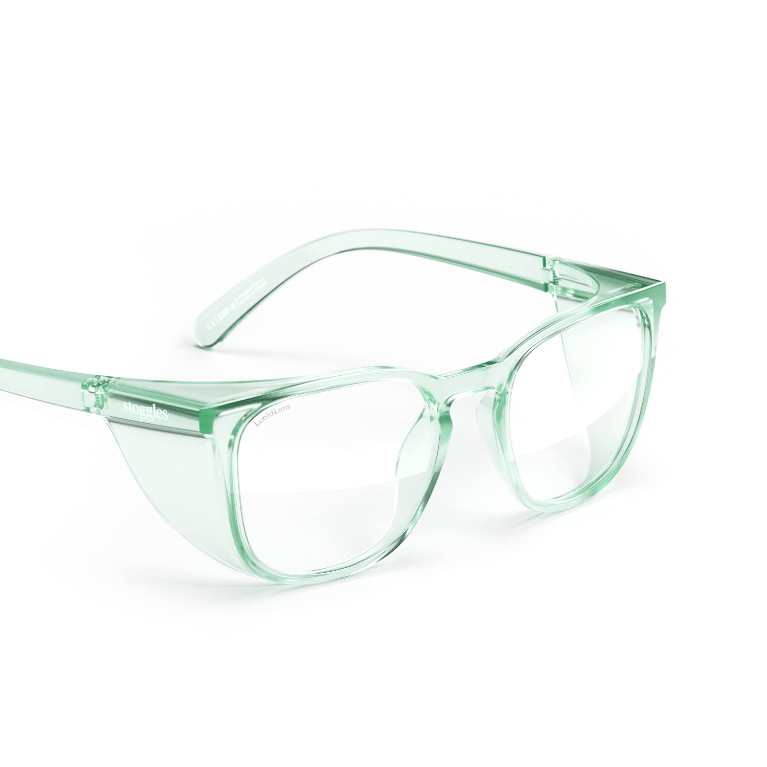 Stoggles - Oficial - Cuadrado - Gafas de seguridad con certificación Z87.1 - Antivaho - Bloqueo de luz azul (M, Jade)