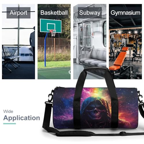 Grim Reaper Gothic Skeleton Sports Gym Bag Travel Duffel Workout Bag with Adjustable Strap3