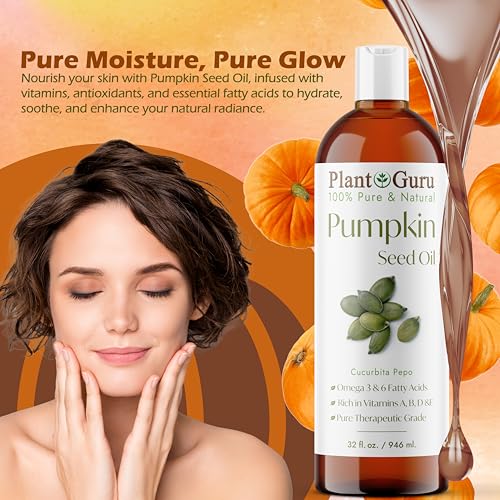 Pumpkin Seed Oil 2 oz. Virgin, Unrefined Cold Pressed 100% Pure Natural - Skin, Body And Face. Great for Aromatherapy & More!