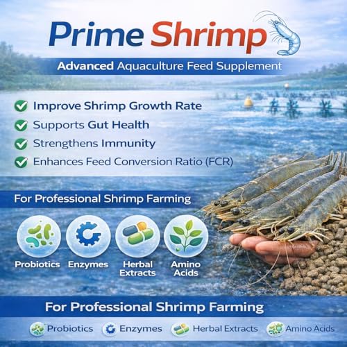 Image of Prime Shrimp 1kg Aquaculture Feed Supplement for Shrimp & Fish Farming | Improves Growth Rate, Gut Health & Feed Conversion | Helps Control White Gut, Vibrio & EMS | Probiotic Enzyme Formula