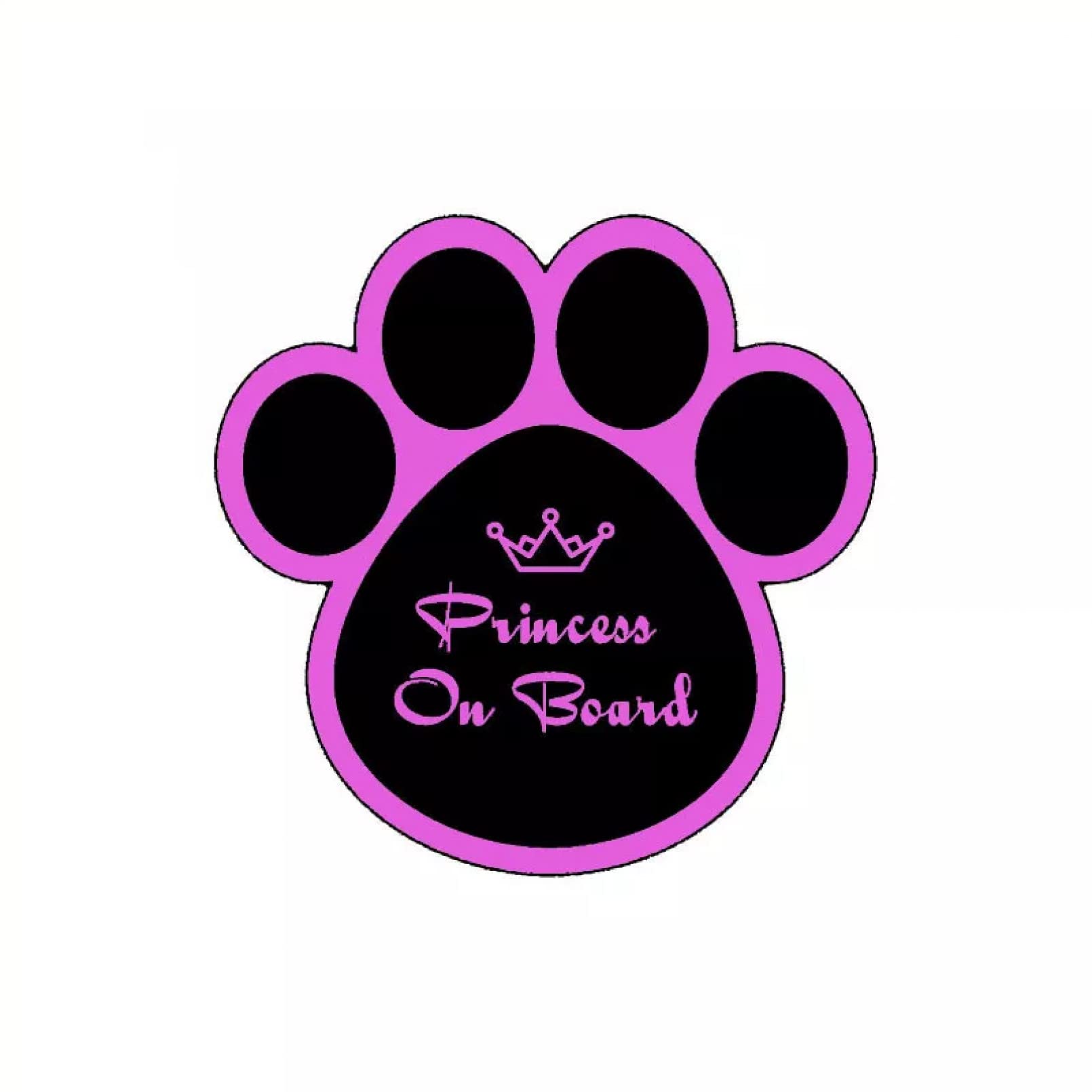 MACMRD Car Stickers 13Cm*13Cm Car Sticker Princess On Board Dog Print Interesting Creative Accessories PVC Decal
