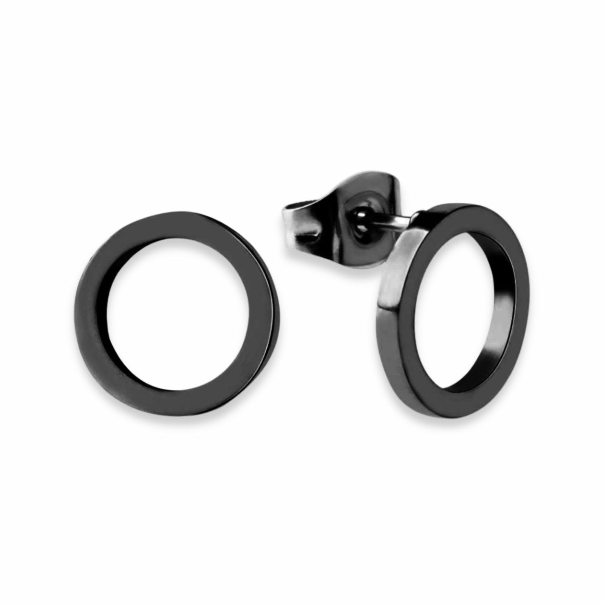 Ohrstecker für Damen | Kreis Ohrringe | Ohrringe Set Rund | Ohrschmuck in Gold - Rosegold - Silber - Schwarz | Inkl. Geschenkbox