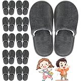 [MRedoxe] 【子供用】 使い捨てスリッパ 高級 スリッパ 来客用 ふわふわ ルームシューズ ホテル 仕様 旅館 エステ 出張 旅行 業務用 来客用 避難 防災 洗濯可 衛生軽便 防菌防臭 滑り止め 個包装 10足 子供 男女兼用 (灰色5, キッズ, 20.0 cm, 長さ・寸法・重量（範囲）, 日本の靴のサイズ寸法, 22.0 cm)