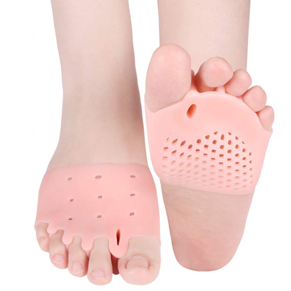 WYJW Silicone Valgus Corrector, Overlapping Toe Separator, Protective Forefoot Pad Reduce Foot Pain Can Wear Shoes 24-Hour Care Pink-OneSize (Pink, OneSize)