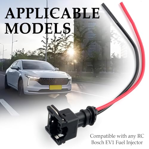 Image of 8PCS Fuel Injector Connector,Fuel Injector Wiring Harness Compatible with Any RC, Bosch EV1 Fuel Injector,Universal Fuel Injector Harness Car Accessories with Waterproof Shell
