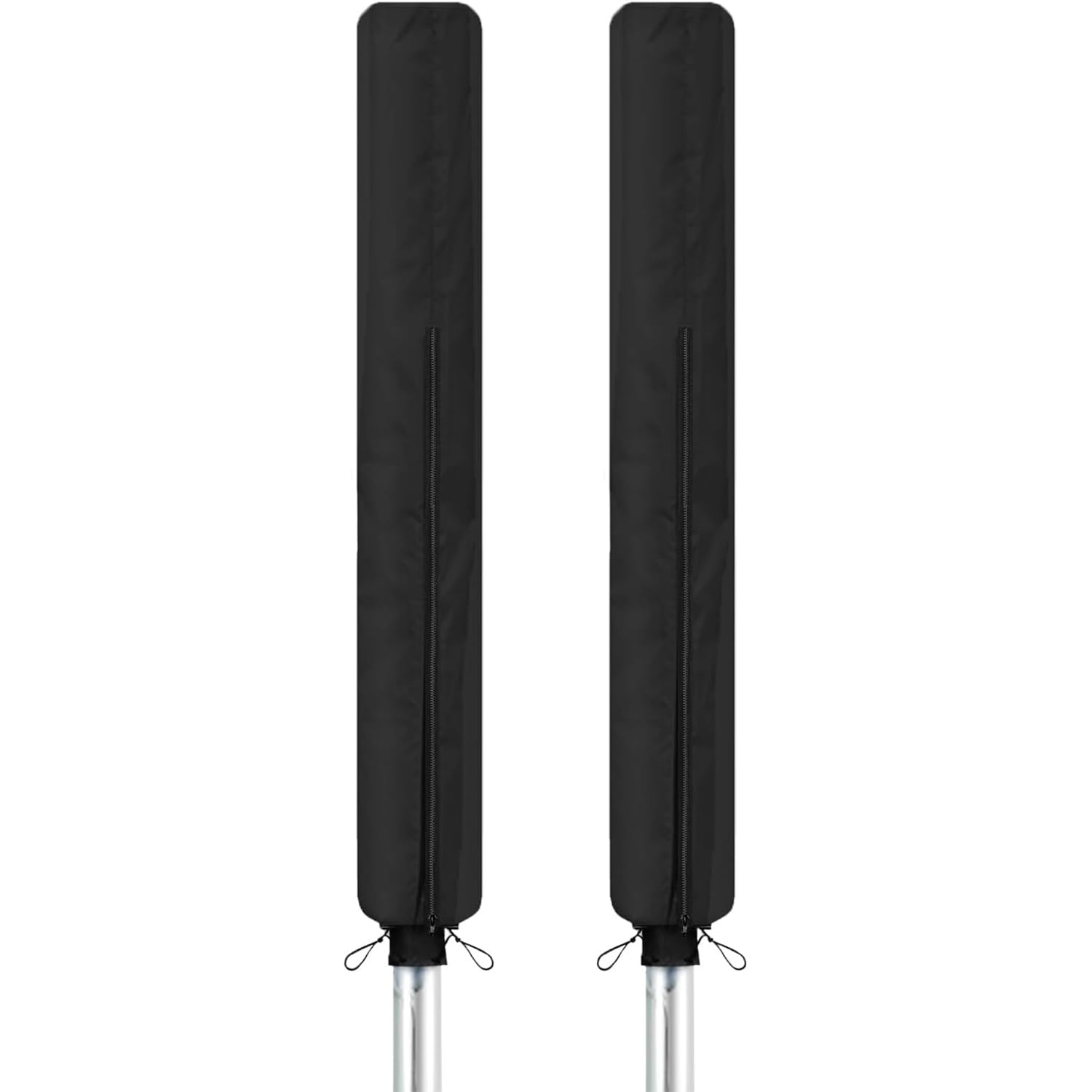 Flatro Black Pack Of 2 Rotary Washing Line Cover Waterproof Fabric - Heavy Duty Rotary Clothes Line Covers With Zip - Protective Weather Resistant Parasol Cover For Garden Dryer And Airer (Black)