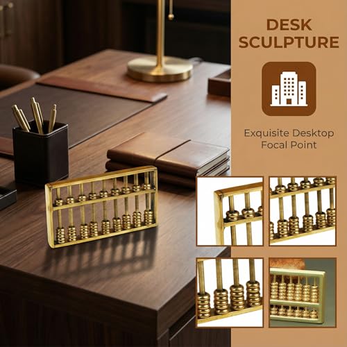 Image of TOYANDONA Miniature Brass Abacus Feng Shui Abacus Mini Copper Ancient Figurine Chinese Math Calculating Tool