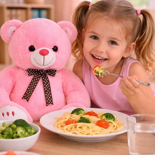 Image of ZEXSAZONE Toy Cute Smiile Soft Teddy Colored Huggable Bear | 32 cm | Plushie Soft Toys for Kids | Plush Soft Toys for Baby Boys and Girls Kids - Teddy | Best Valentine Gift (Pink)
